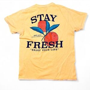 CALL YOUR MOTHER Yellow cotton "Stay Fresh" t-shirt #streetwear